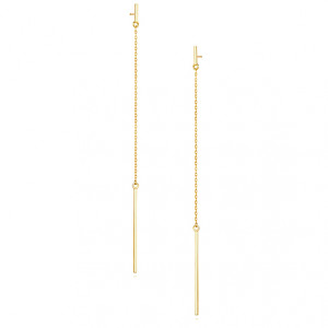 Cercei argint lungi cu lantisor placati cu aur galben DiAmanti Z1318E1_G-DIA (Argint 925‰ 2 g.)